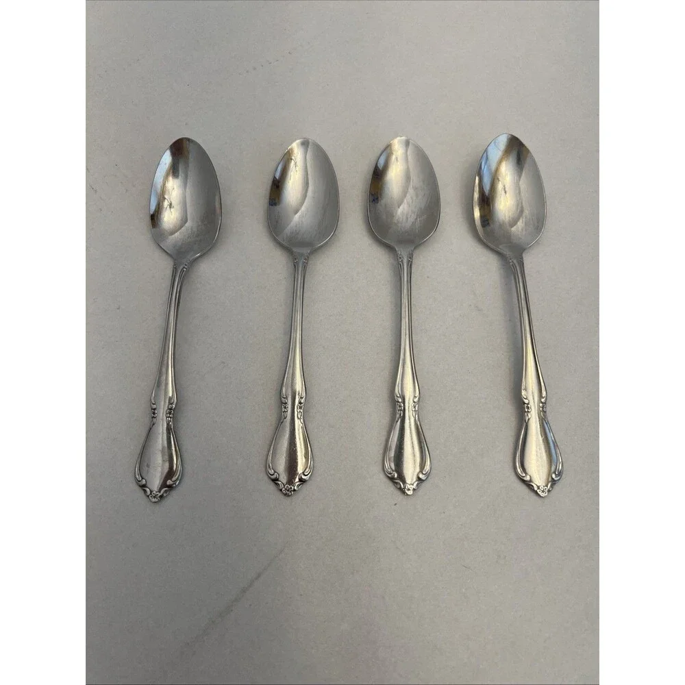 Oneida Oneidacraft Chateau Deluxe Stainless Teaspoons Set of 4